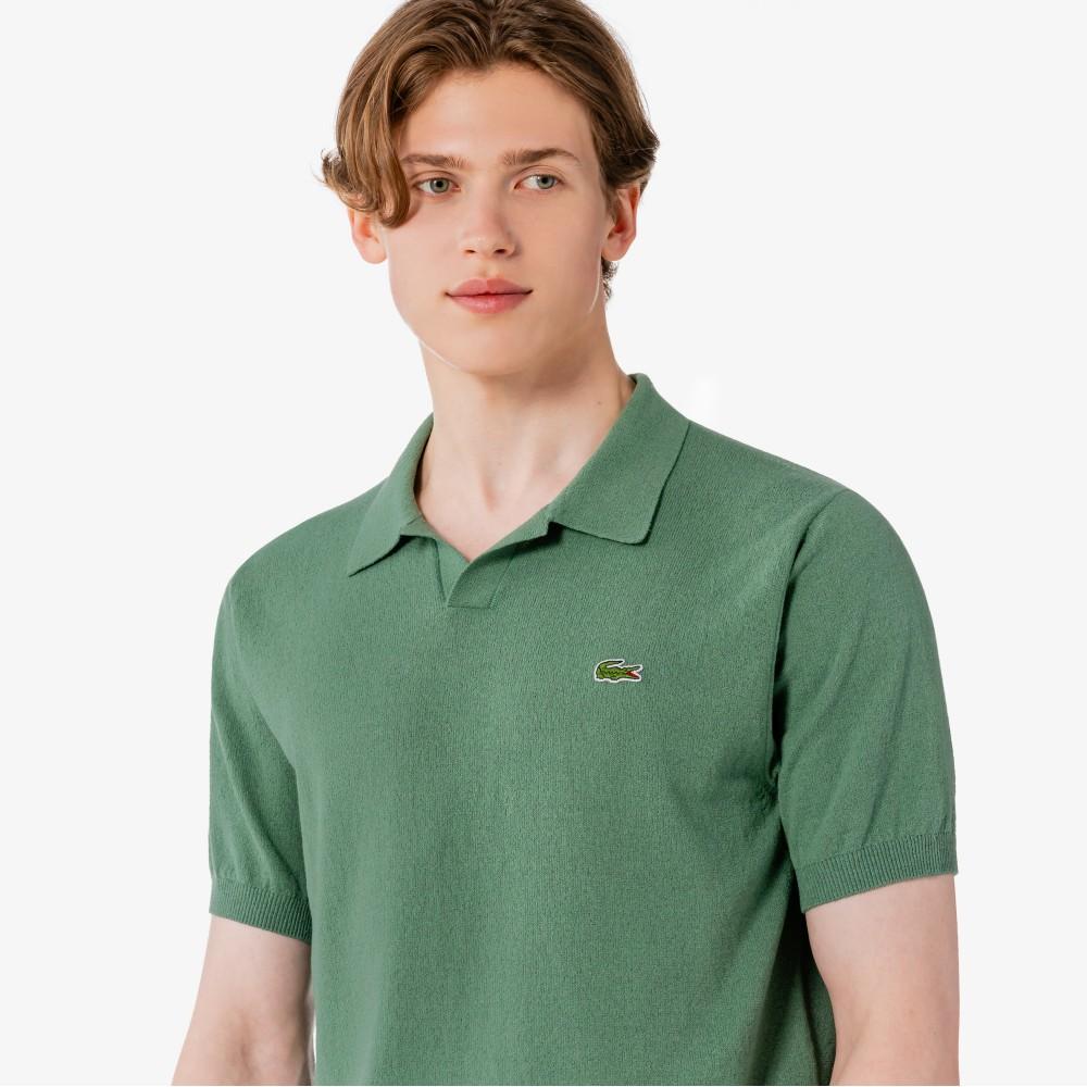 [lacoste] Men's Open Collar Short Sleeve Bouclé Sweater Polo Shirt PH374E-56G02M