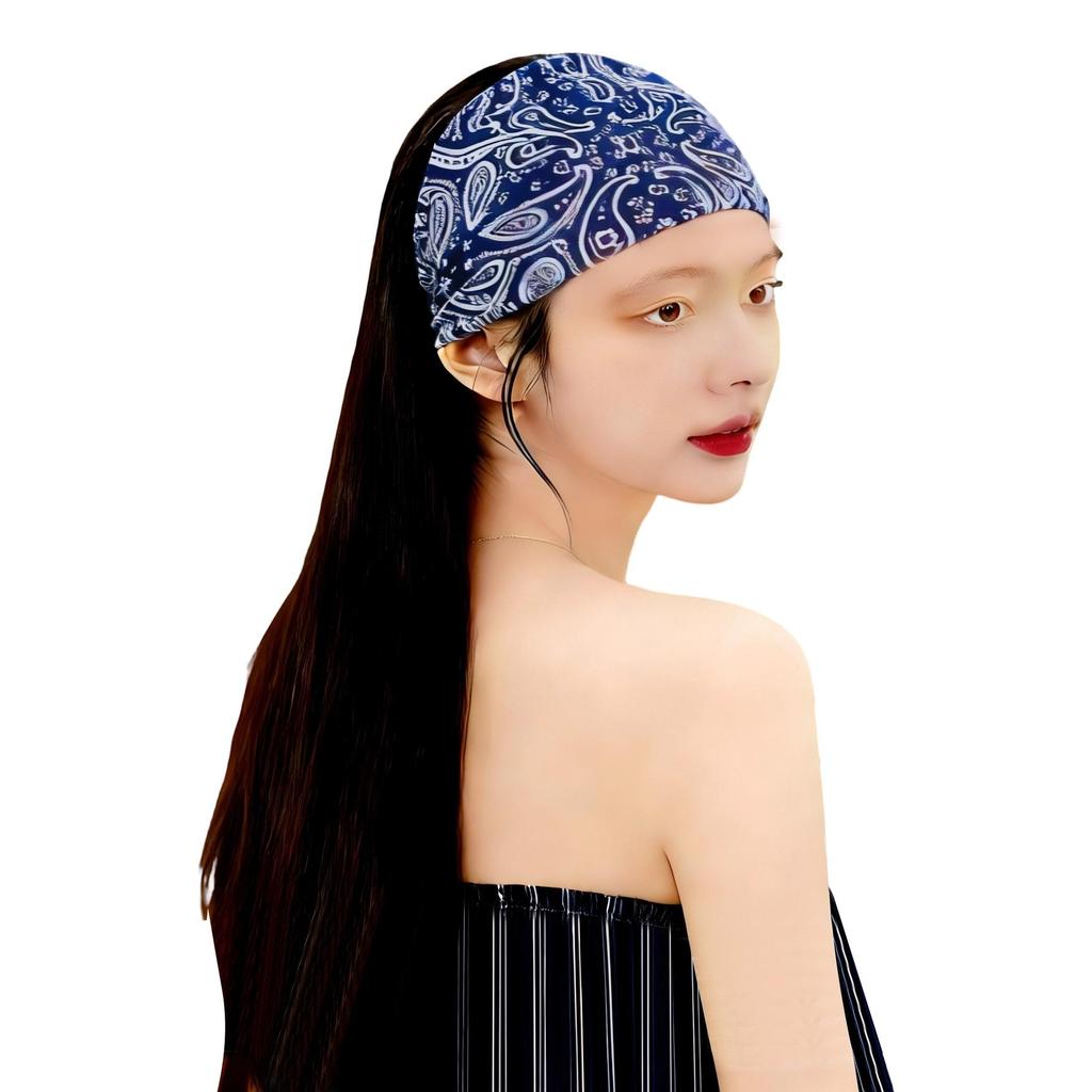 Bohemian Cashew Yoga Sports Sweat-Wicking Elastic Cotton Headband for Women