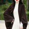 Women's Long-Sleeve Knit Cardigan - Spring/Autumn 2024, High-End, Loose Fit Sweater, Elegant Top