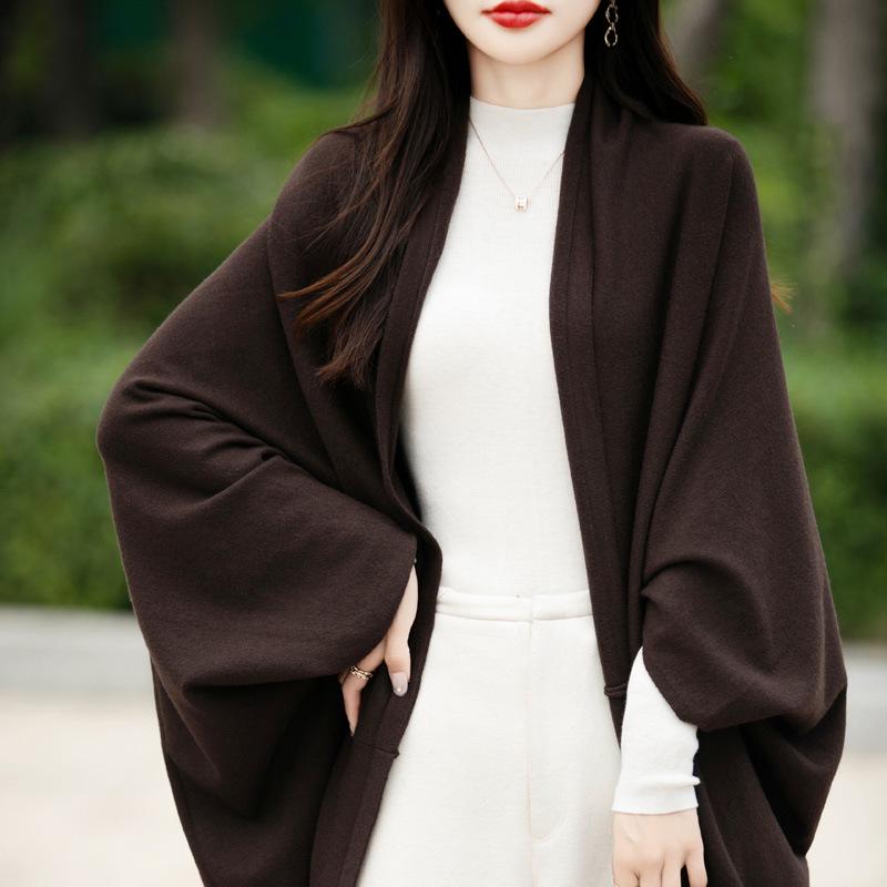 Women's Long-Sleeve Knit Cardigan - Spring/Autumn 2024, High-End, Loose Fit Sweater, Elegant Top