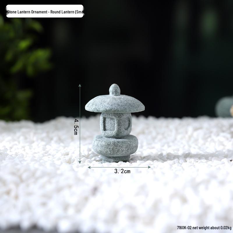 Envy Porcelain Stone Lantern: Small Chinese Pavilion Ornament for Desktop or Fish Tank Scenery.
