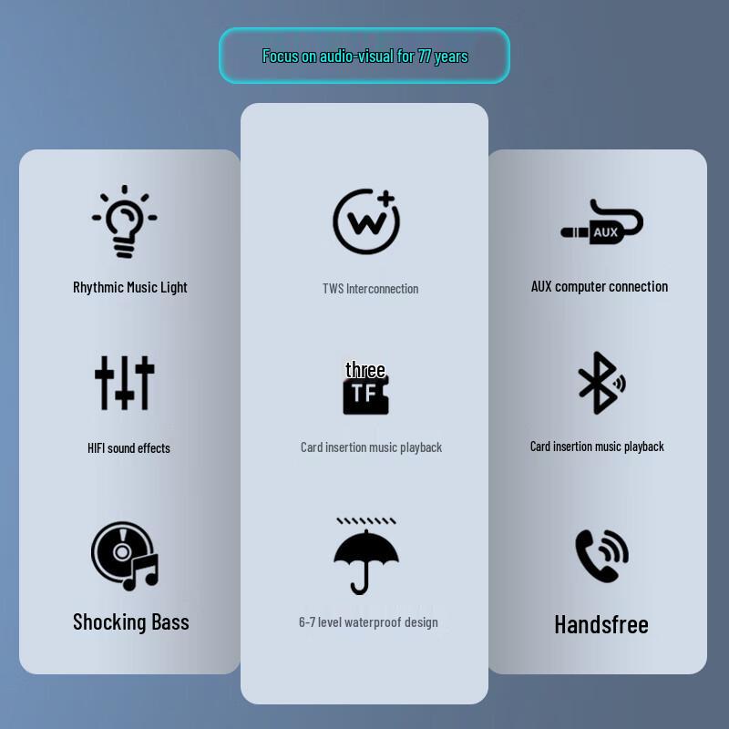 SANSUI Portable Outdoor Bluetooth Speaker