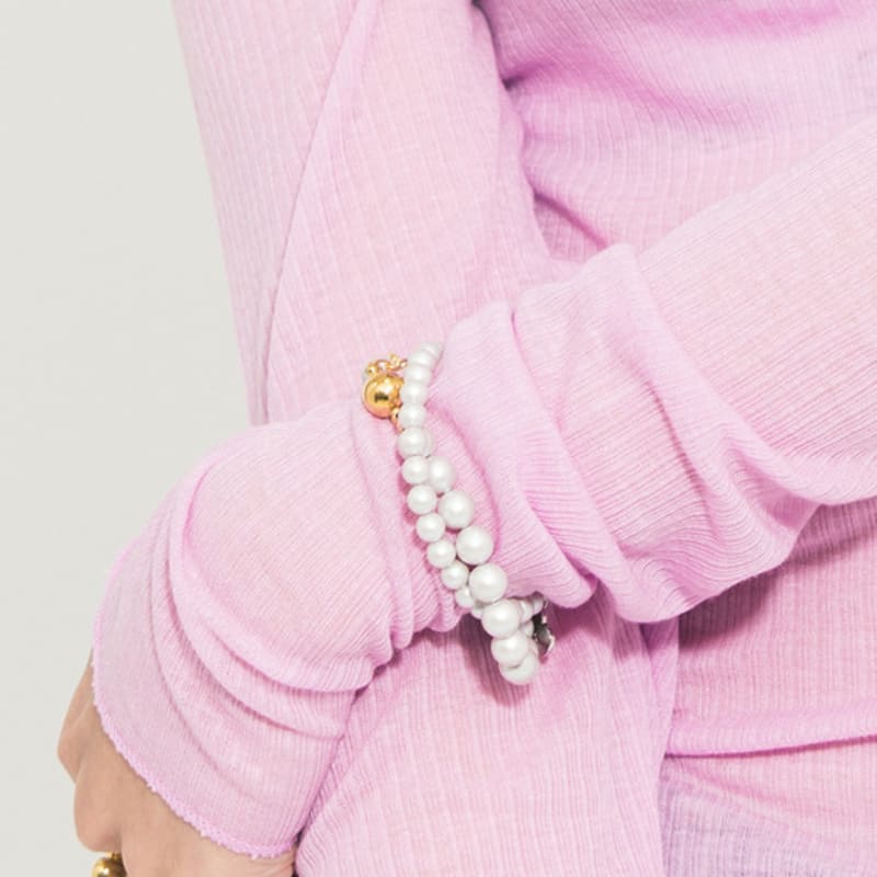 

August Harmony 6mm Iridescent Pearl Bracelet Dreamy Blue