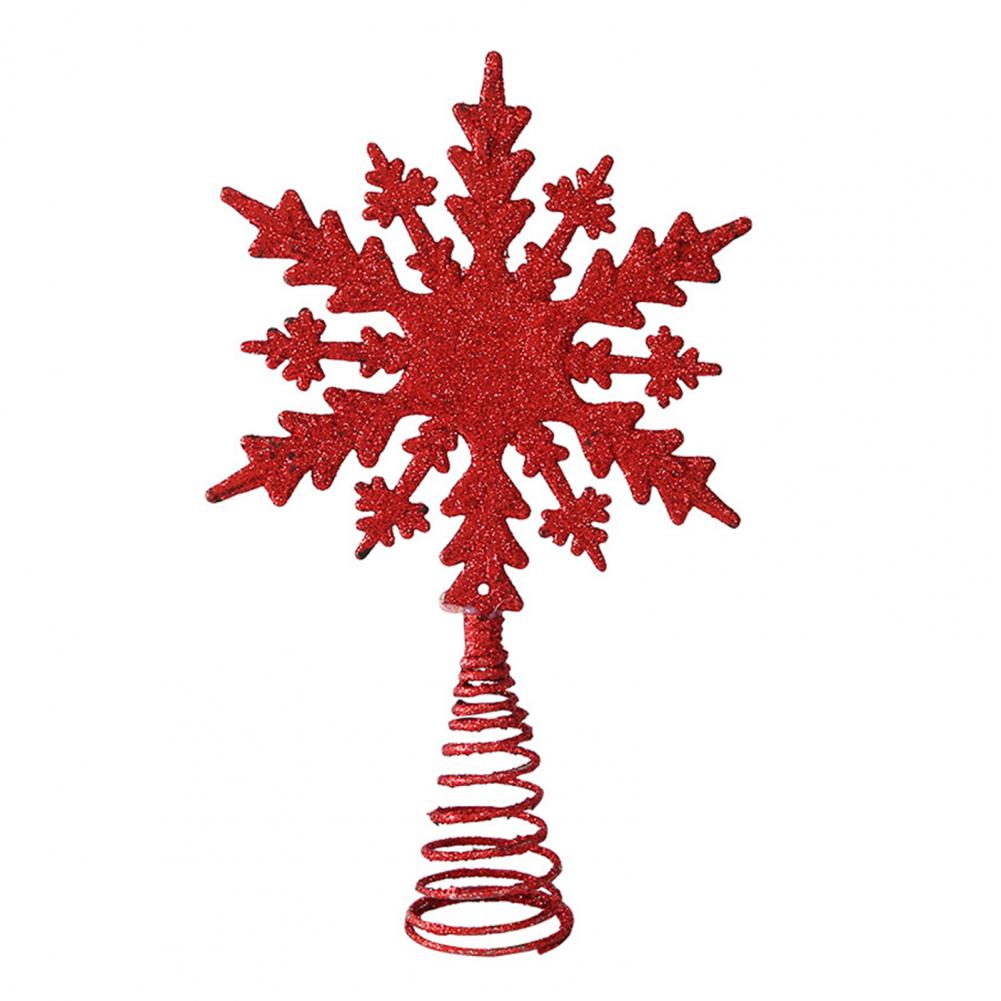 Christmas Tree Topper Star Iron Golden Finish Tree Topper Glittered Snowflake Tree Topper Pendant Set for Festive Christmas