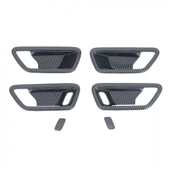Carbon Fiber Inner Door Handle Bowl Cover Trim For Ford Bronco Sport 2024 2025