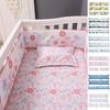 Yousheng 4Pcs/Set Breathable Crib Bumper Pads Easy To Install Disassemble Printed Design Fade-Resistant Baby Bed Bumper Mats