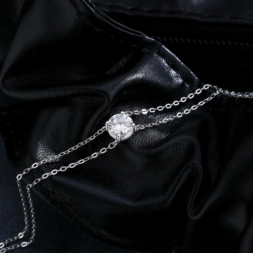 MODIAN 1CT D Color Moissanite Bracelet 925 Silver Delicate Double Layer Bracelets For Bridal Wedding Fine Jewelry Gifts