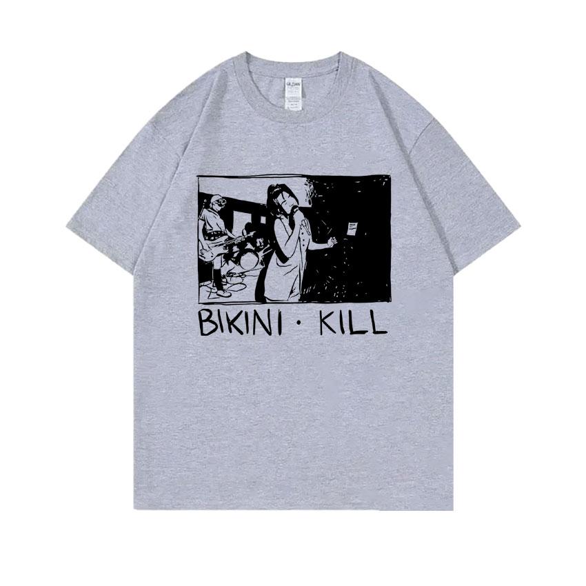 Punk Rock Band Bikini Kill Riot Grrrl Kathleen Hanna Print Tshirts Men  Casual Oversized Tshirt Short Sleeve Mens T Shirts