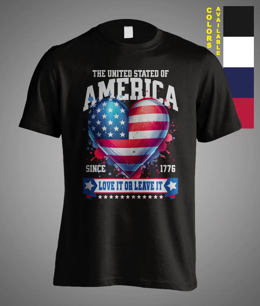 United States Of America Love Or Leave It Patriotic Sarcasm Satire Gift T-Shirt L