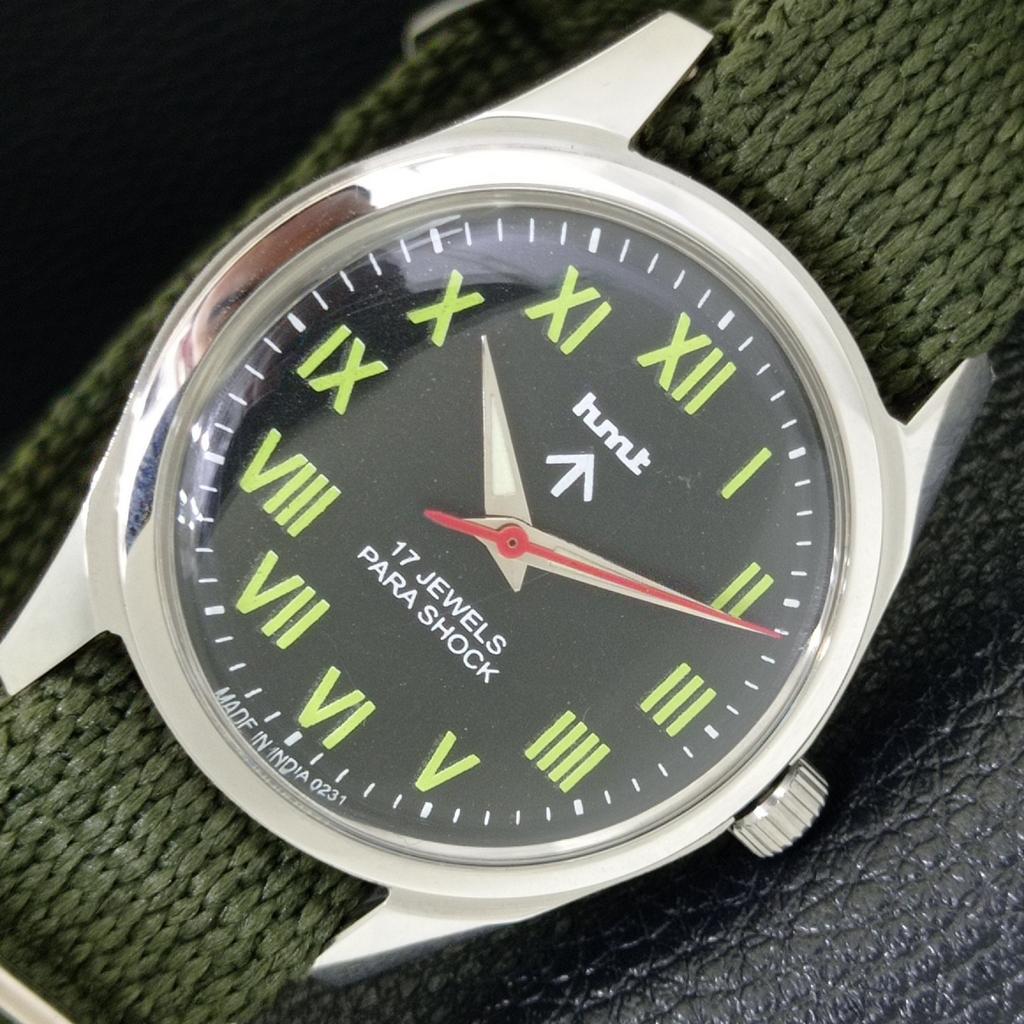 

HMT HAND-WINDING VINTAGE INDIAN MENS BLACK COLOR DIAL WATCH a440988-4 HT-a440988