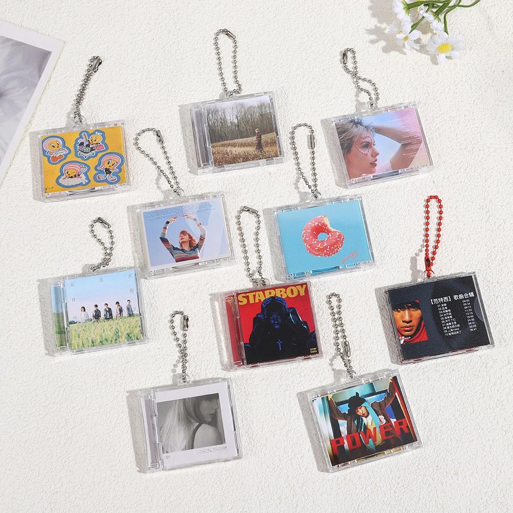 Gift Music Cover DIY Keyring Key Chain Acrylic DVD NFC Custom Album Box Case Mini Blank CD Keychain