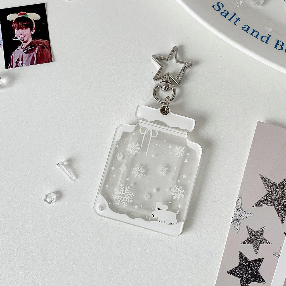 

Id Photo Organiser Versatile Photocard Case Keychain 1-Inch Photo Card Case Compact Acrylic Photo Organizer For Personalization