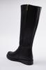 Women's Fashion Flat Heeled Boots Black Flat Zipper Boots Shoes