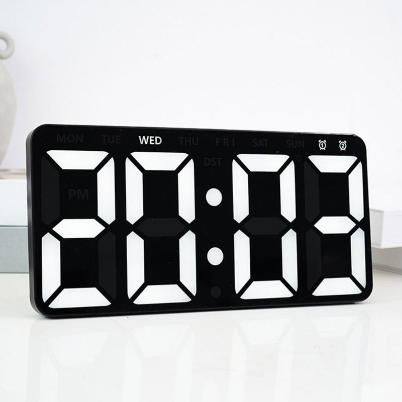 Digital Wall Clock With Large LED Display, Countdown Timer, Calendar, Thermometer, Adjustable Brightness