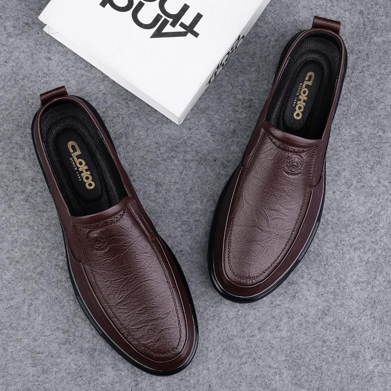 Fashion Men's Leather Business Shoes Men's Comfortable Loafers Handmade Men Casual Shoes New All-match Flats for Men