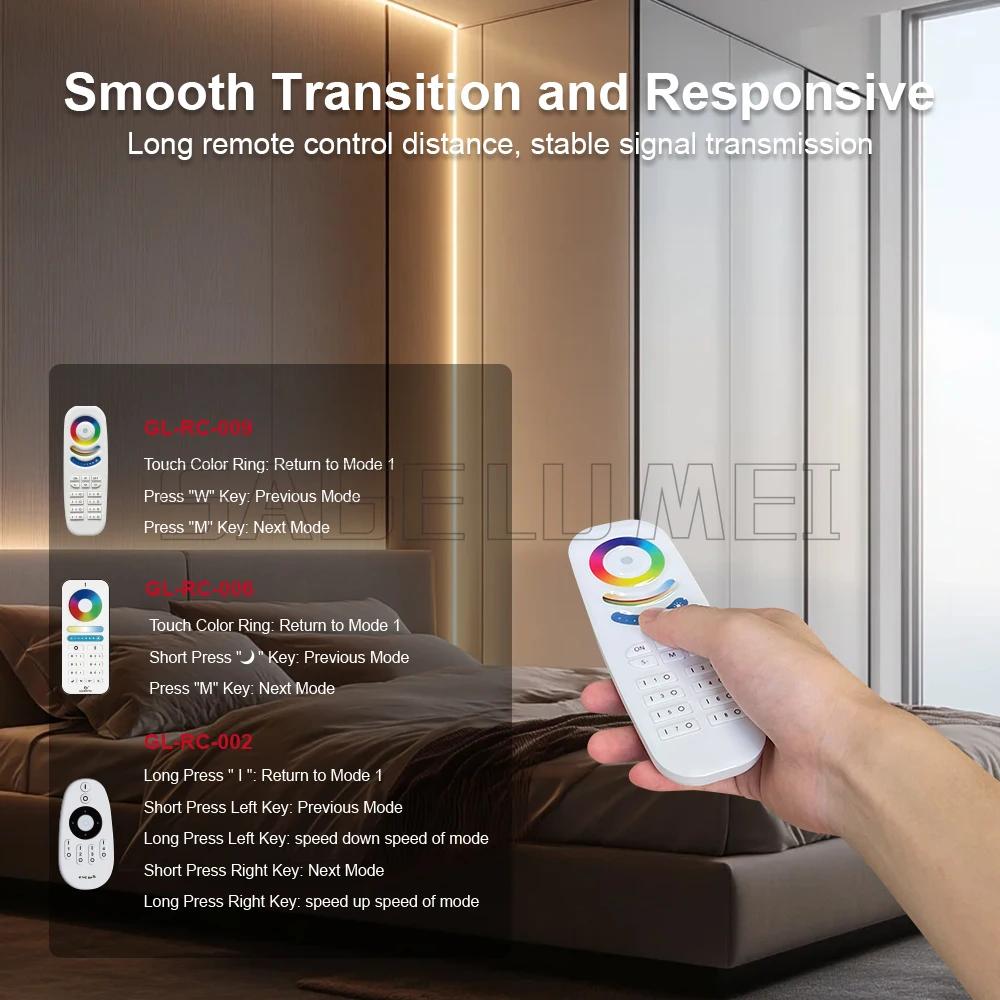 GLEDOPTO RF Pixel LED Controller Dual Color WWCW CCT Dimmer White Light Horse Racing Lighting GL-C-214 Dynamic Wago Connect Port