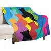 Rainbow Colorful Cat Collage Pattern Throw Blanket Sofas Picnic for Winter Thermal Hair Comforter Blankets
