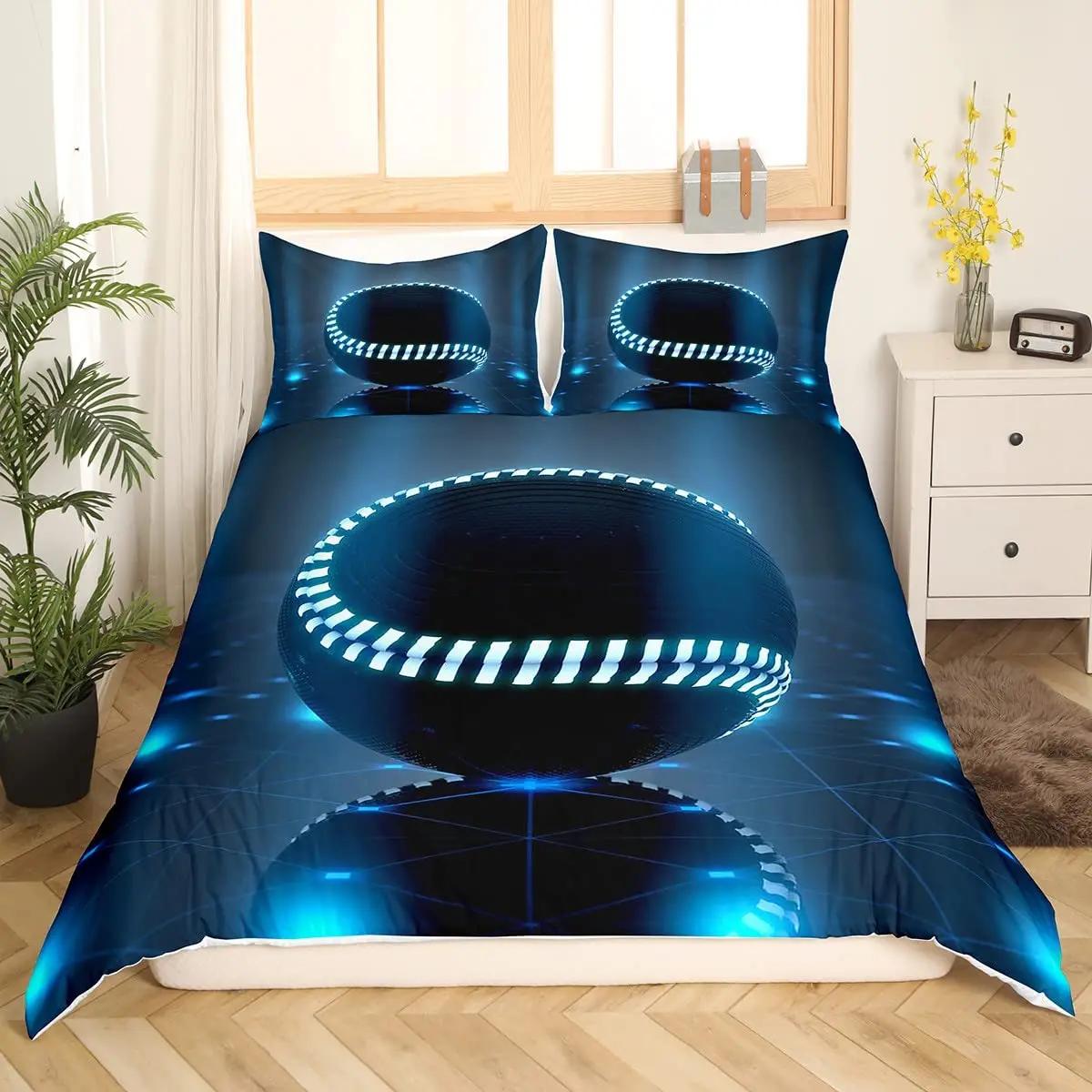 

Basebal Beding Set King Quen Sized Dimensions Sports Soft Duvet Cover for Children Kids Tens 3D Bal Theme Warm Comforter Cover Bule Polyester 135*200cm Eu-Single