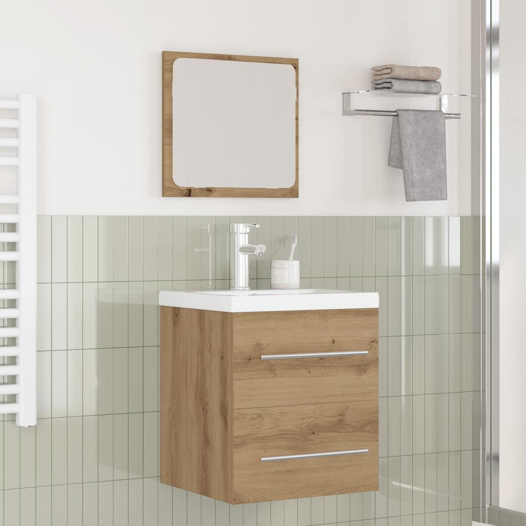 Bathroom Furniture Set 2 Pcs Artisan Oak Wood Based Material