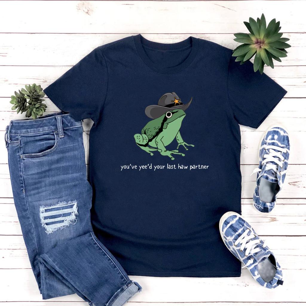 You Just Yee'd Your Last Haw T Shirt Cowboy Frog Meme T-shirt Unisex Graphic T Shirts Short Sleeve Streetwear Aesthetic Clothes