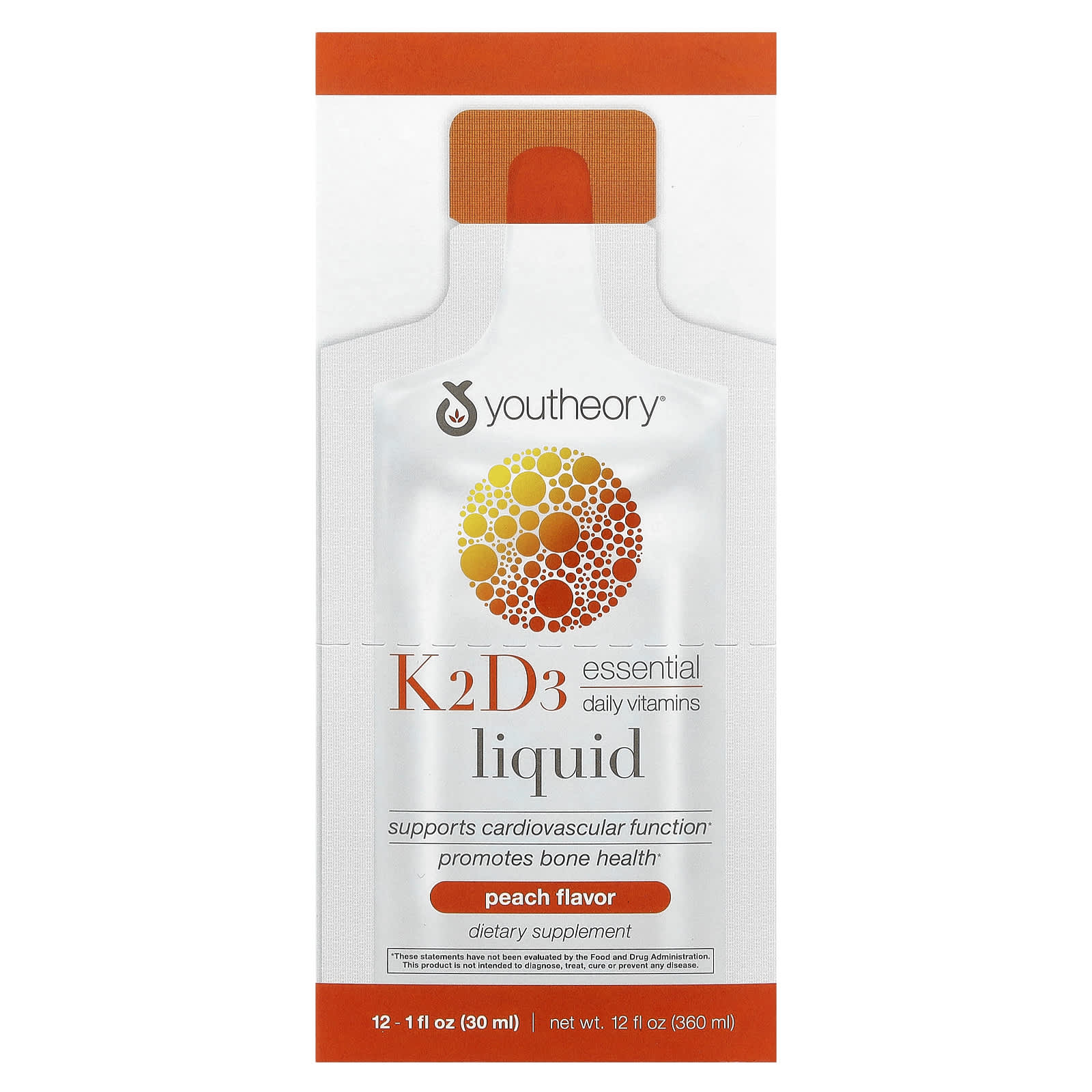

Liquid K2 D3 On Th Go, Peach, 12 Pack, 30Ml (1Fl Oz) Each