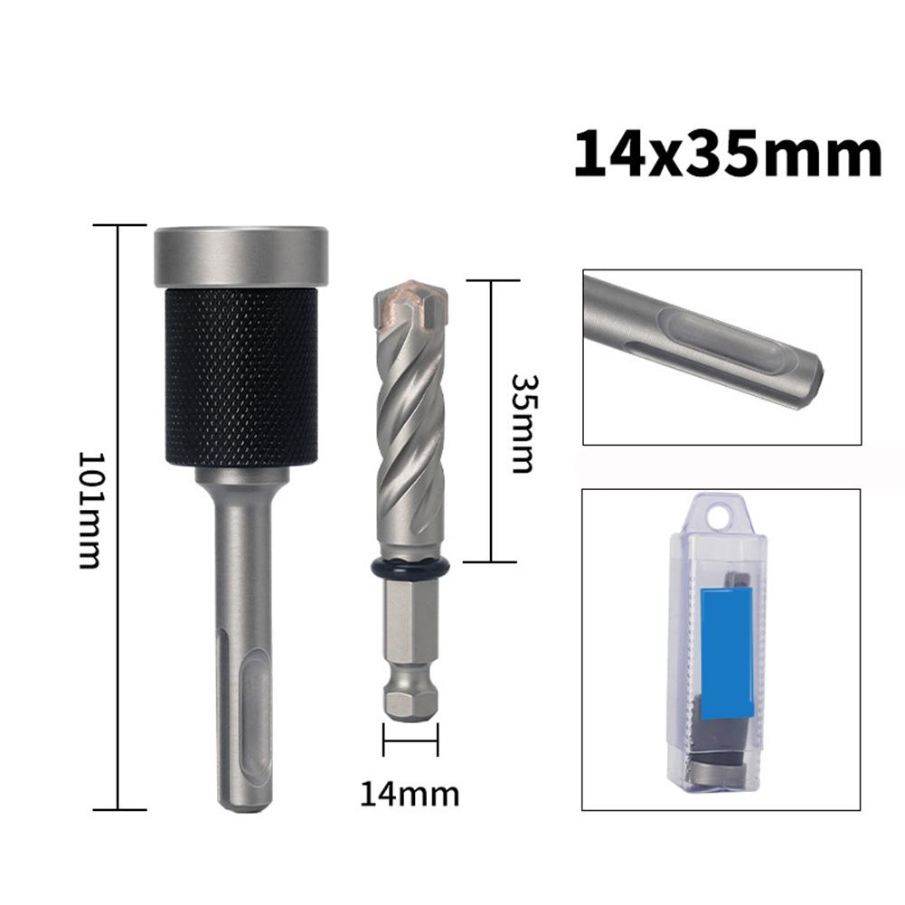 Split Type Drill Bit Quick Change Cemented Carbide for Concrete Brick and Block Anchors with Connecting Rod 101mm/3.97in 2pc