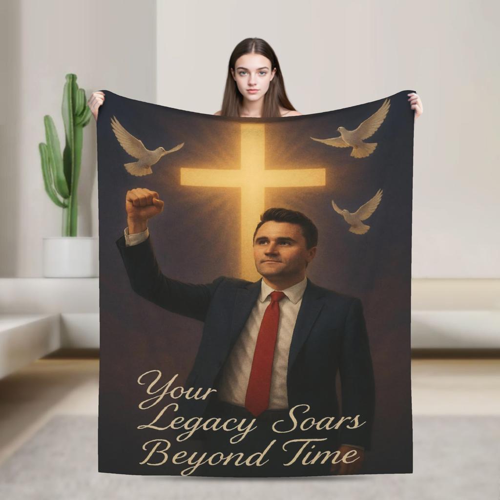 Charlie Kirk Angelic Advocate Throw Blanket for Couch Soft Cozy Plush Blanket 50x60 Inches Multiple Sizes Bedspread All Seasons