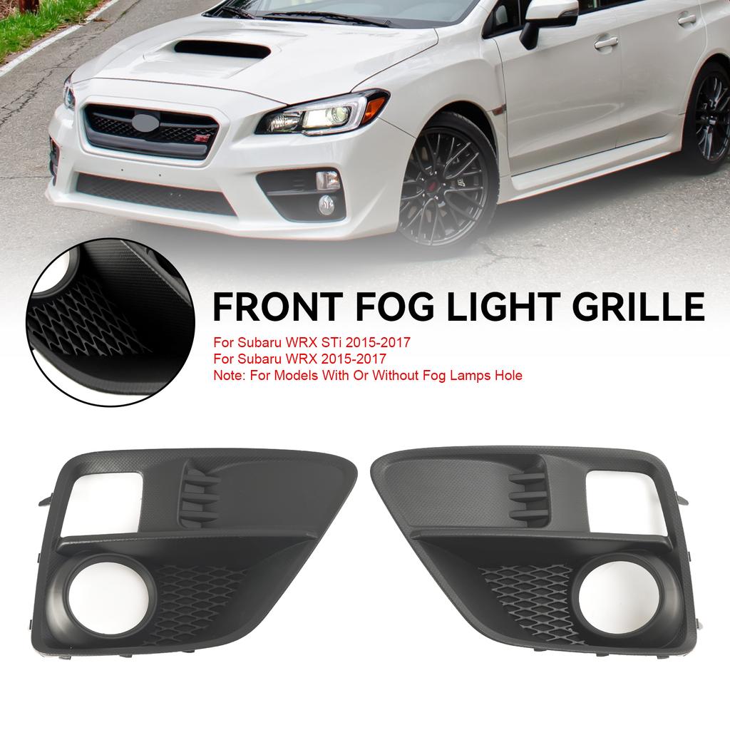 2PCS Front Fog Light Cover Bezel Grille Grill Fit Subaru WRX & STi 2015-2017