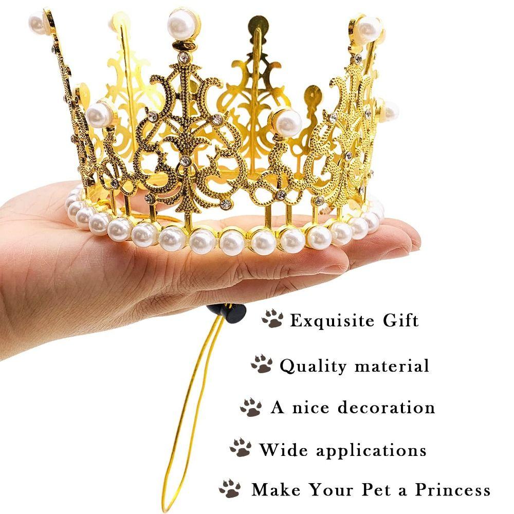 Adjustable Cord Sparkling Tiara Lightweight Pet Headwear Fashion Pet Decoration  Photo Prop