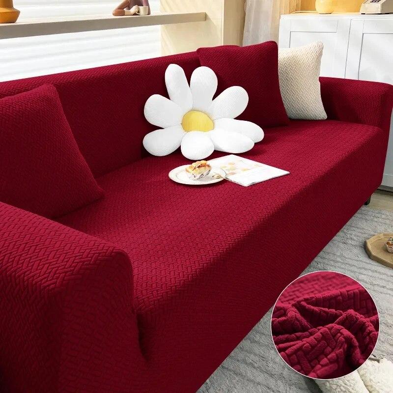Thick Elastic Sofa Cover Slipcover For Living Room Stretch Polar Fleece Armchair Cover 1 /2 /3 /4 Seater Corner Couch Cover