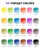 Four Candies Erasable Ballpoint Easy To Write and Perfect Gift for 0.7mm Pens, 24-Color Set, Knock-Style, Erasable,