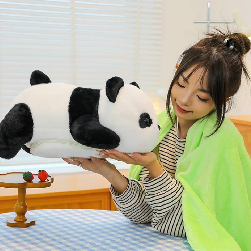Adorable Panda Plush Toy Blanket And Pillow Soft Comfortable Gift For Friends