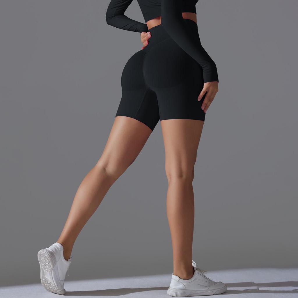 "Bezszwowe spodenki do jogi z wysokim stanem - Brzoskwiniowe Lift Fit"