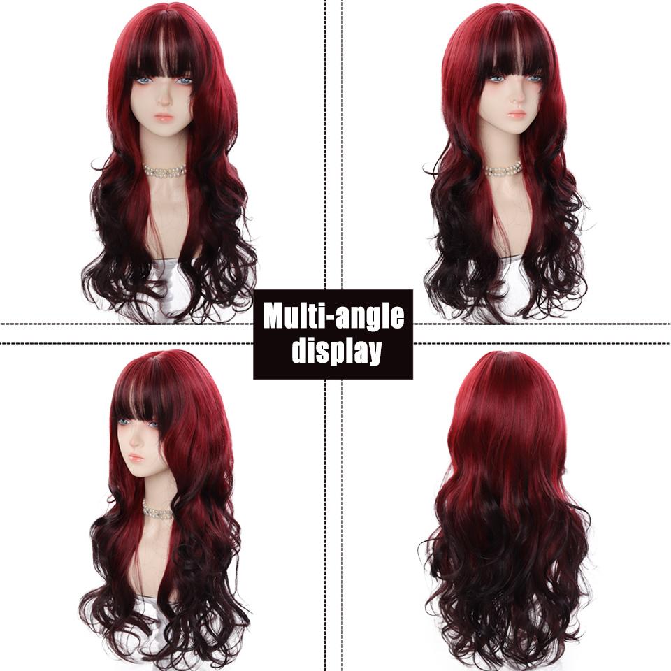 Geleidelijke Synthetische Krullende Pruik Lolita Pruik Golvend Lang Krullend Haar met Pony Geschikt voor Dames en Meisjes om Dagelijks te Dragen op Vakanties