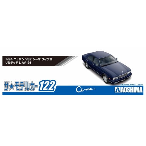Aoshima Bunka Kyozai (AOSHIMA) 1/24 The Model Car Series No. 122 Nissan Y32 Cima Type III Limited L AV 1991 Plastic Model