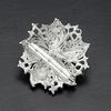 Brooch Pin Anti-rust Silver Plated Brooch Rhinestone Round Blossom Flower Breastpin for Dating Wedding Party