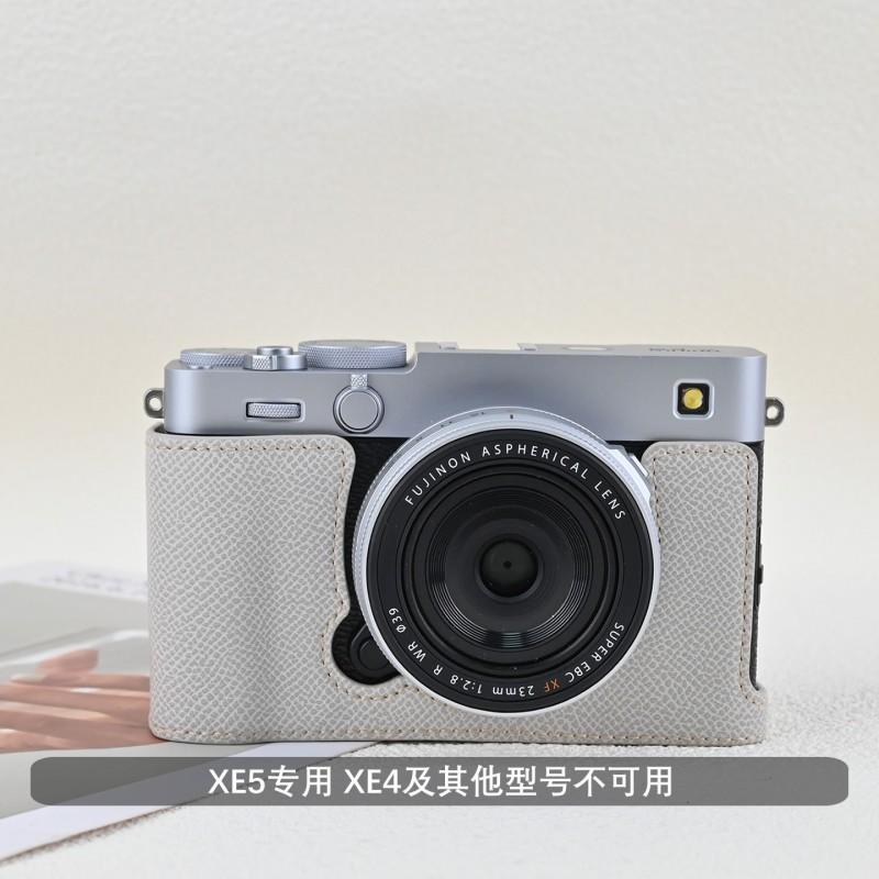 Fujifilm XE5 Camera Half-Cover Case With Microfiber Grip Handle Shoulder Strap - Shockproof Protective Sleeve Mirrorless