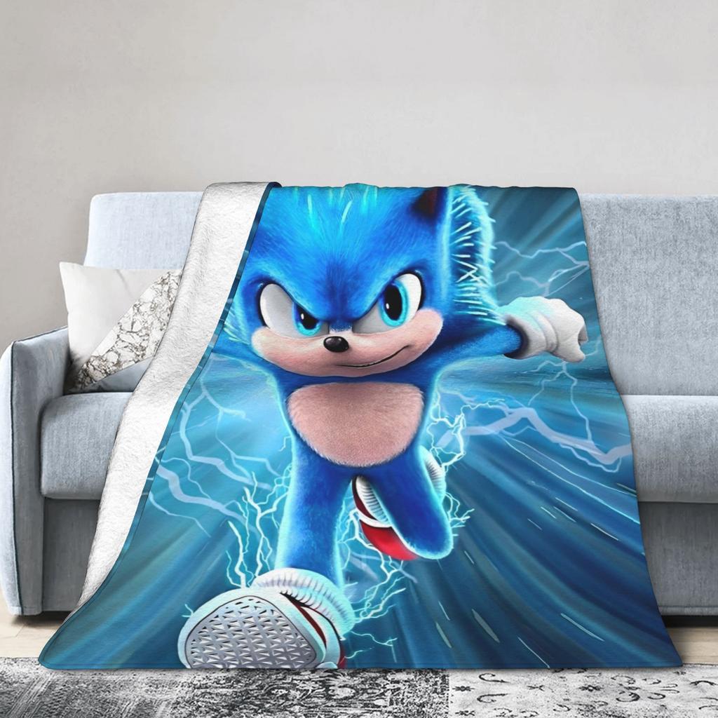 Shadow Game Knitted Blankets Soniced Cartoon Plush Throw Blankets Bed Sofa Personalised Soft Warm Bedspread
