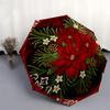 1pc Christmas, Poinsettia, Holiday Decor Umbrella with Plastic Handle,Compact & Stylish,Suitable for All Seasons YS331074
