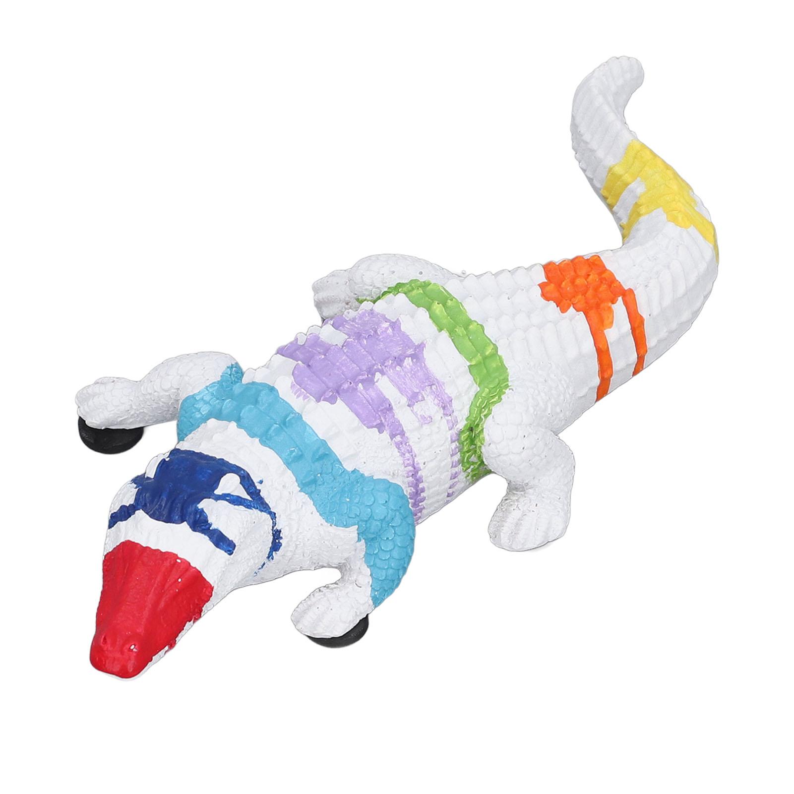 Hars Krokodil Beeld Mini Kleurrijk Krokodil Sculptuur Schattige Binnen Buiten Tuindecoratie KY0110 white