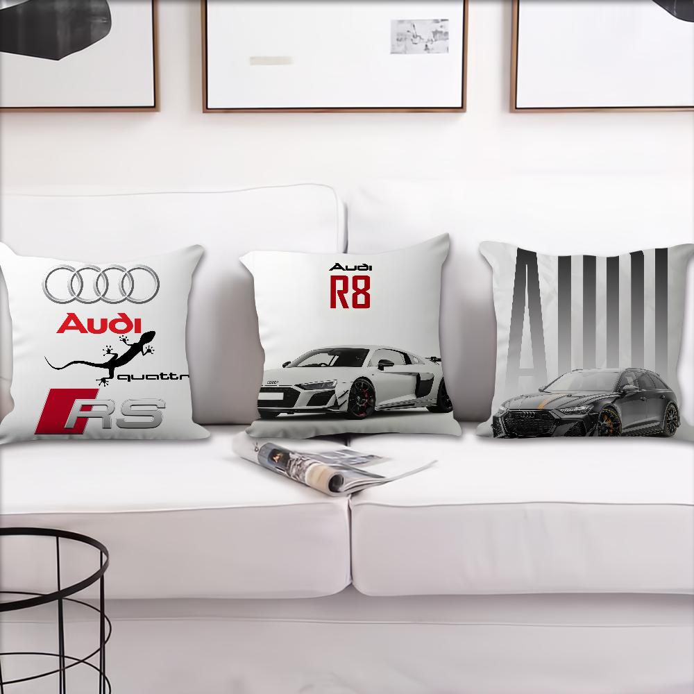 Racing Cars Cushion Cover Living Room Headboard Bedroom Office Cushion Cushion Sofa Nap Time Audis-ES Logo Pillow Case