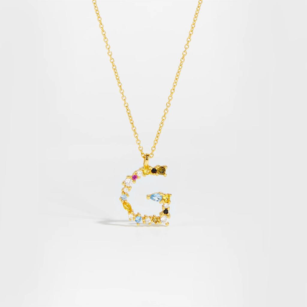 925 Sterling Silver Gold Letter M Pendant Initial F Alphabet Necklace Monogram Opals 2020 Women Accessories Jewelry