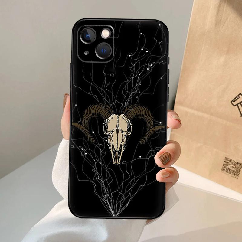 Ram Skull Skeleton Horror Phone Case For iPhone 17 Air 16 14 13 12 11 15 Pro Max 13 12 Mini 15 16 Plus 16e Cover Coque