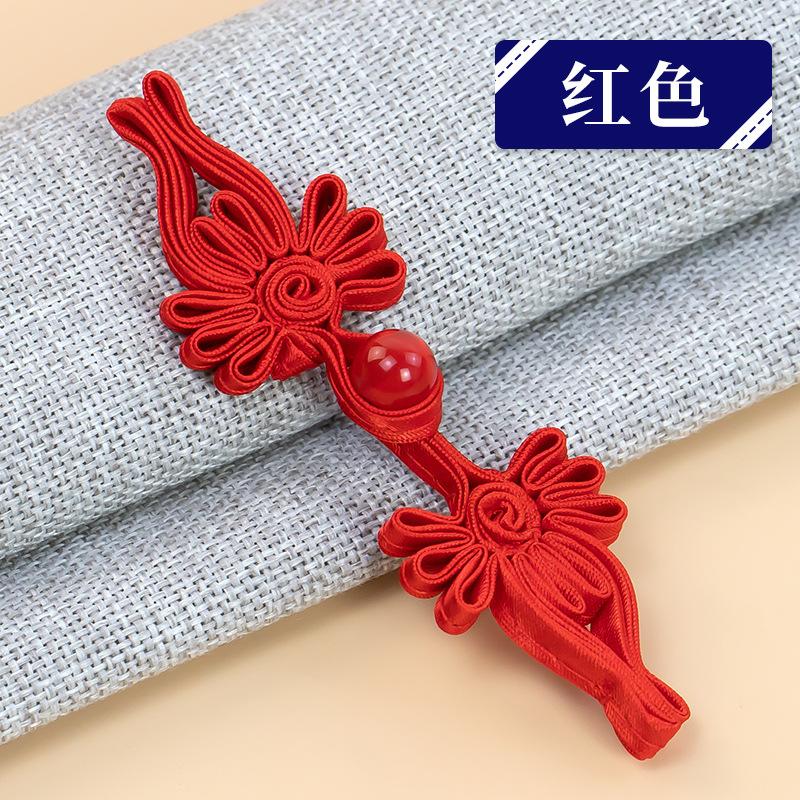5 Pair Chinese Bowknot Buttons Satins Fabric Closures Button DIY Craft for Cheongsam Chinese