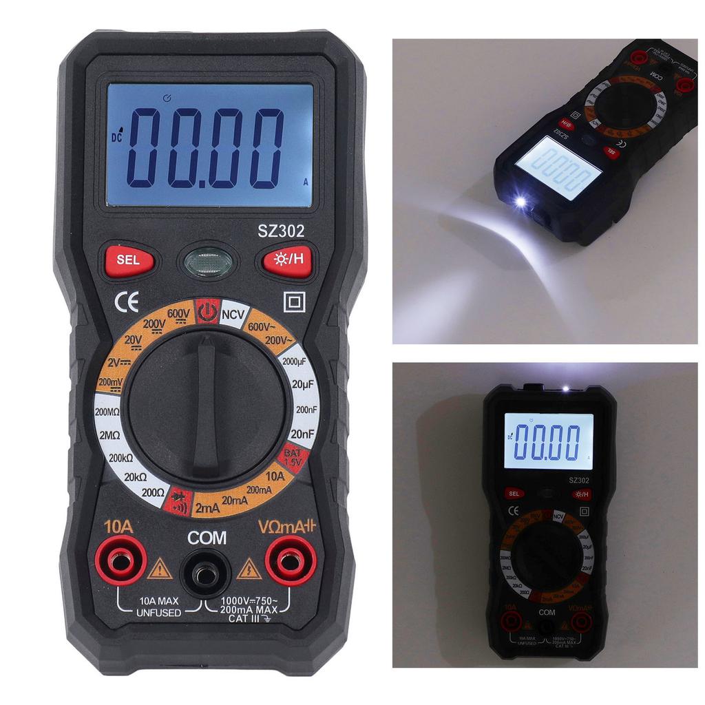 Digital Multimeter Backlight High Accuracy Automatic LED Indicator   AC Voltmeter with Flashlight