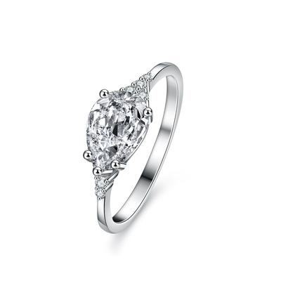 Special Shaped D Color Moissanite Ring for Women S925 Sterling Silver 1.5ct Ring Wedding Ring Proposal Diamond Ring Gift for Girlfriend