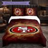 Set Biancheria da Letto in Microfibra con Fantasia San Francisco 49ers 3 Pezzi Copripiumino Decorativo per Camera da Letto Uso Domestico