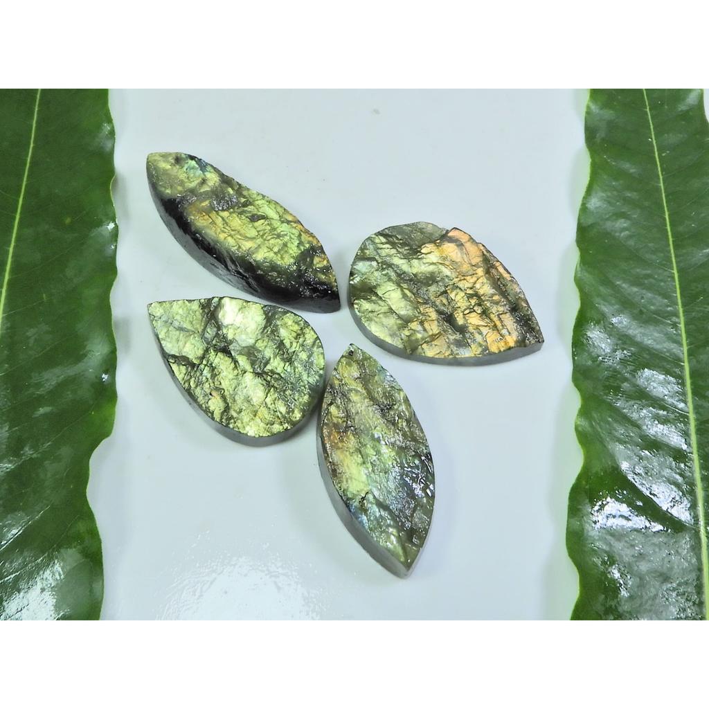 21X30-15X39MM Natural Multi Labradorite Durzy Cabochon Gemstone 4PCS Lot LL-926