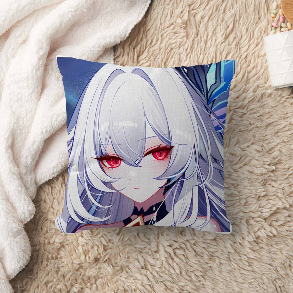 Game Genshin Impact Skirk Cushion Cover Polyester Sofa Cushions Decorative Throw Pillows Home Decoration Pillowcover