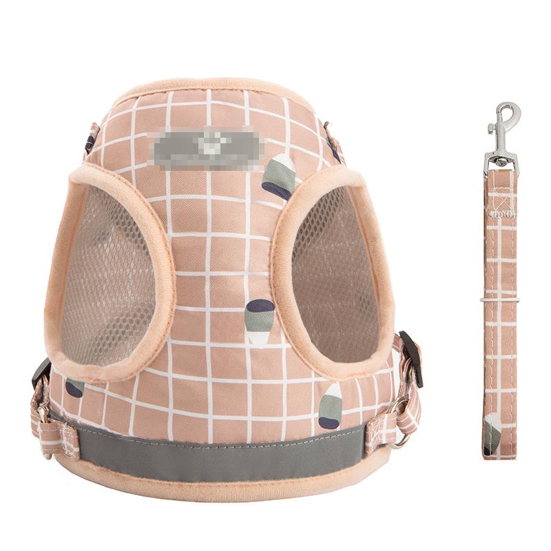 Reflective Plaid Pet Harness and Leash Set - Anti-Pulling and Breathable for Cats and Dogs